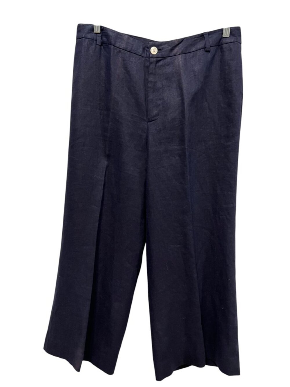 Lauren Ralph Lauren Linen Wide-Leg Cropped Pants, Navy, 12